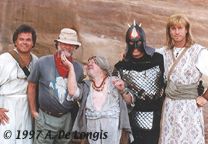 Anthony, Mickey Rooney, Bob Chapin and others on the set in Jerash.