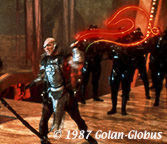 Blade punishes He-Man in the great hall under orders from Skeletor